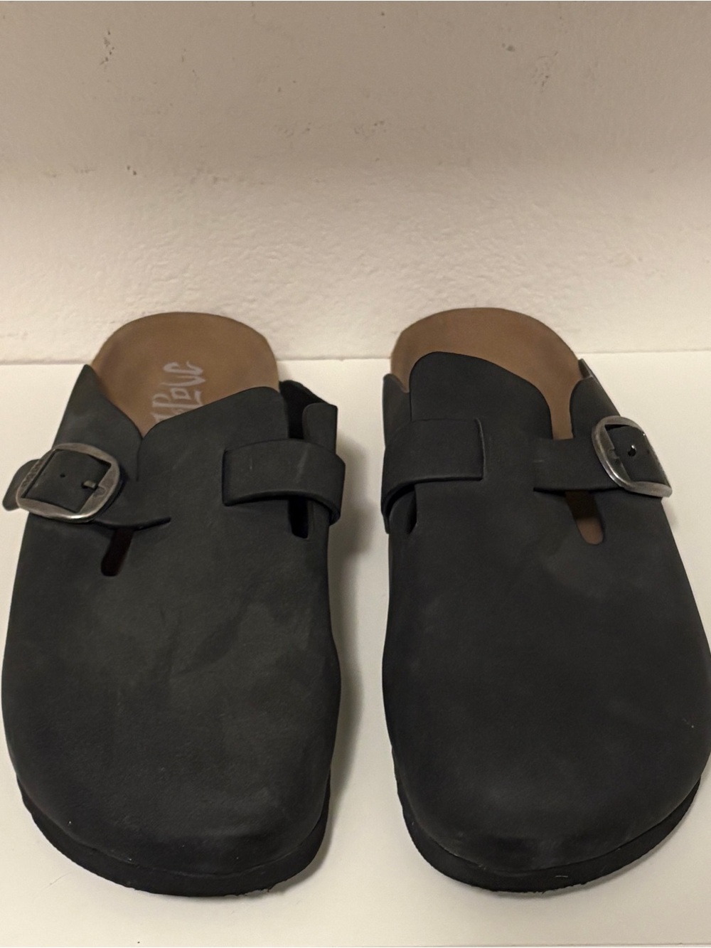Mad Love Charcoal Slip-On Cork Mule Clog with Buckle Size 10